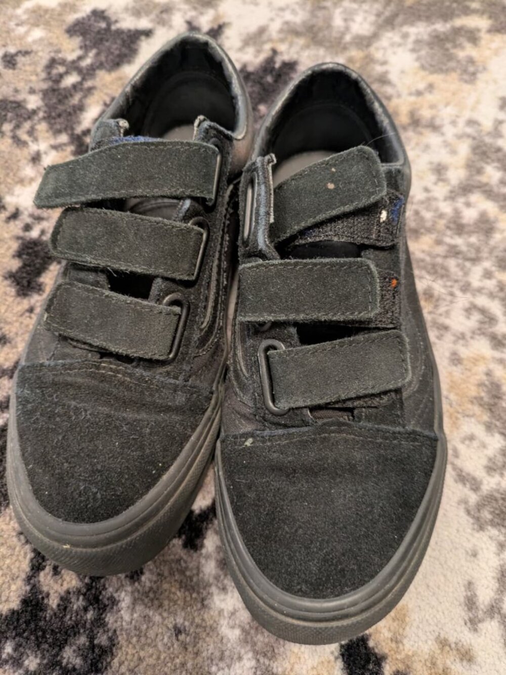 Vans Old Skool V Black Suede Velcro Sneakers Women's Size 5